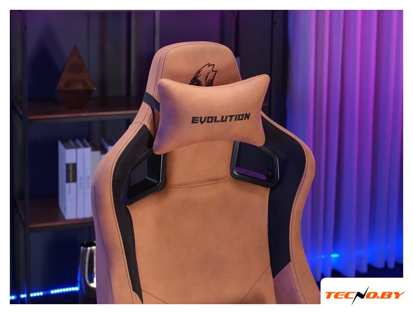 Игровое (геймерское) кресло Evolution Project A Fabric (коричневый) - Изображение №7 — Интернет-Магазин TECNO.BY