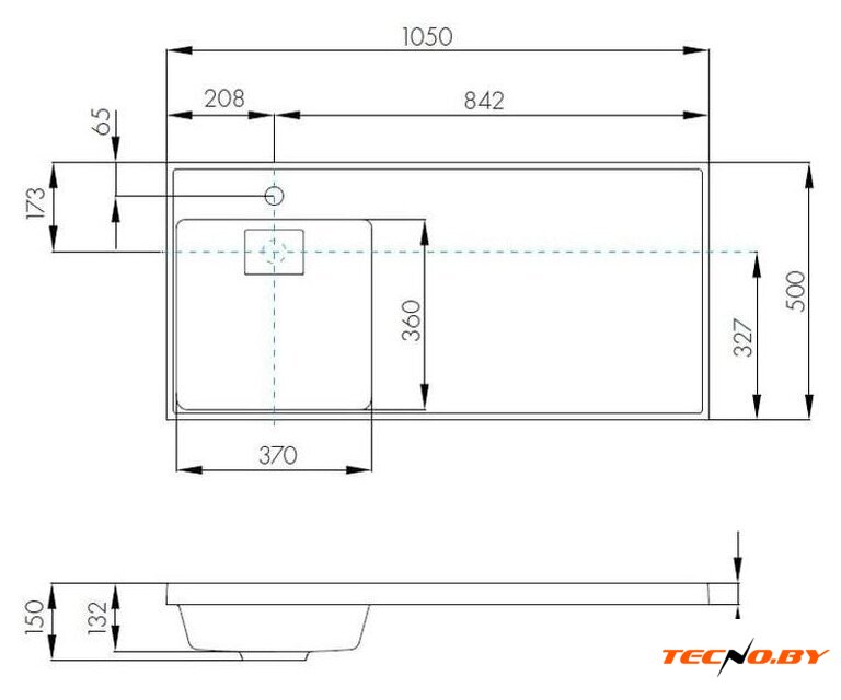 Умывальник Акватон Лондри 105 1A72833KLH01L - Изображение №4 — Интернет-Магазин TECNO.BY