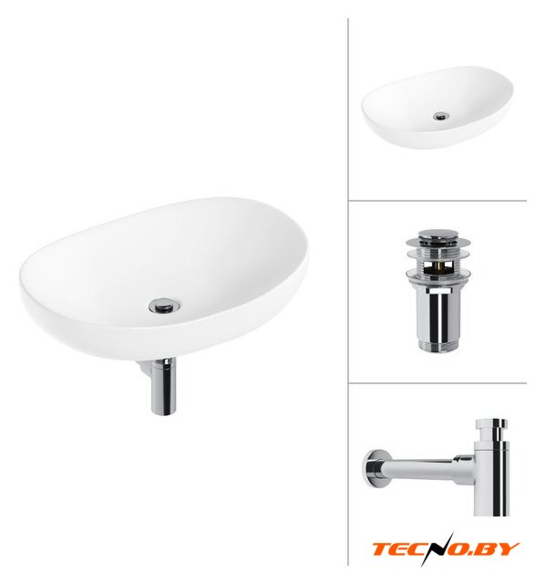 Умывальник Lauter 21502 + клапан 21190CH + сифон 21635CH (хром) - Изображение №1 — Интернет-Магазин TECNO.BY