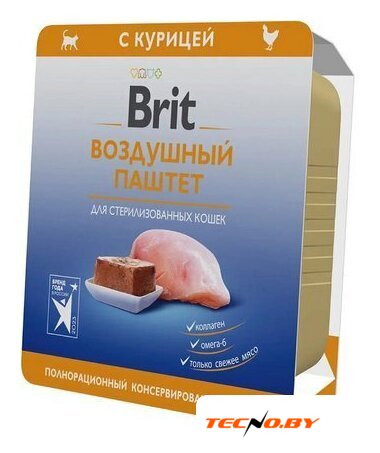 Консервированный корм для кошек Brit Premium с курицей для стерилизованных 100 г - Изображение №1 — Интернет-Магазин TECNO.BY