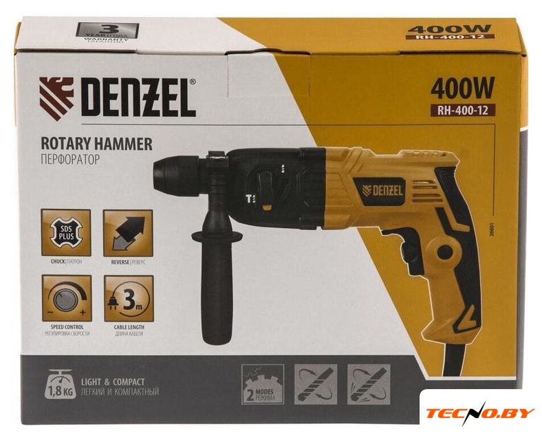 Перфоратор Denzel RH-400-12 - Изображение №10 — Интернет-Магазин TECNO.BY