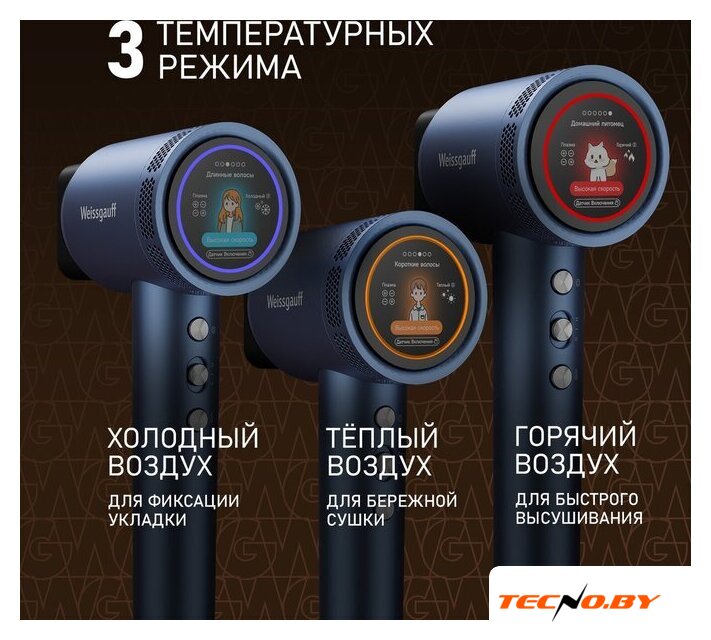 Фен Weissgauff WHD 161 BLDC Infrared Plasma Care - Изображение №5 — Интернет-Магазин TECNO.BY