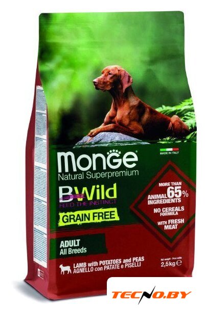 Сухой корм для собак Monge BWild Grain Free Lamb (2.5 кг) - Изображение №1 — Интернет-Магазин TECNO.BY