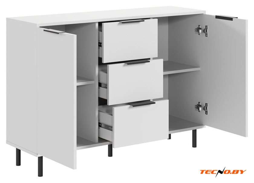 Тумба Mio Tesoro Rimini KOM2D3S (белый/белый) - Изображение №2 — Интернет-Магазин TECNO.BY
