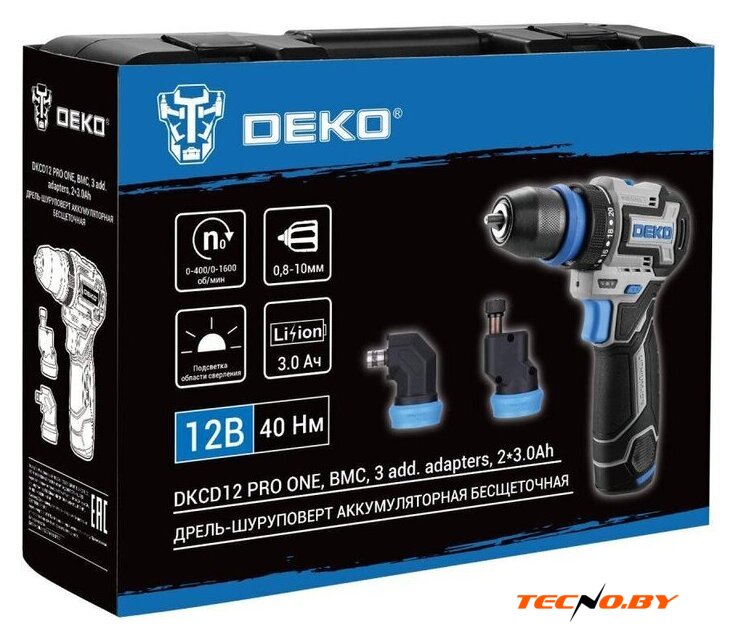 Дрель-шуруповерт Deko DKCD12 PRO ONE 085-1320 (с 2-мя АКБ, кейс) - Изображение №6 — Интернет-Магазин TECNO.BY