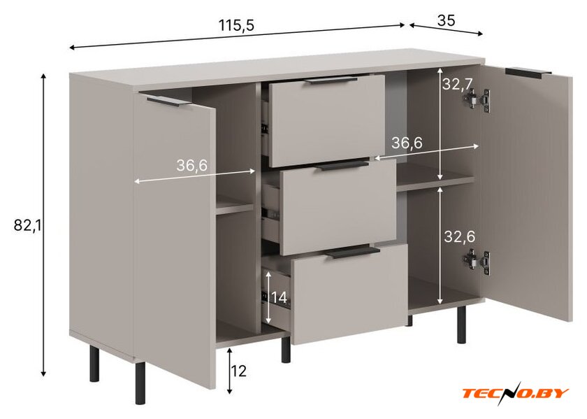 Тумба Mio Tesoro Rimini KOM2D3S (кашемир/кашемир) - Изображение №7 — Интернет-Магазин TECNO.BY