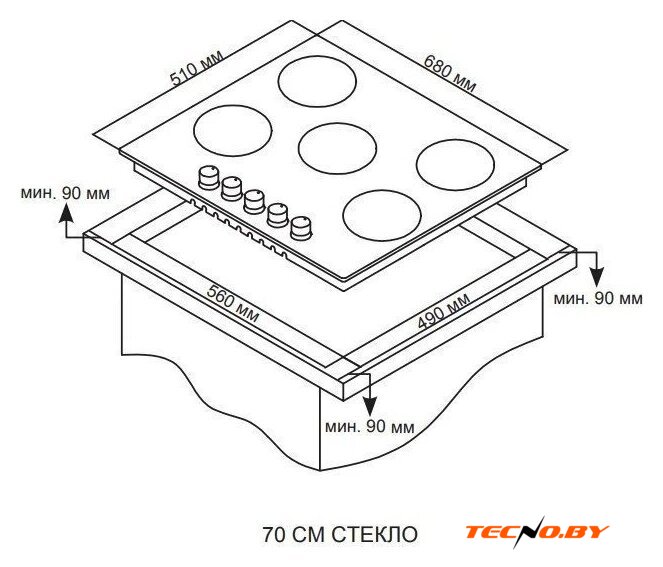 Варочная панель ARDO GH74G1WTCB2 - Изображение №3 — Интернет-Магазин TECNO.BY