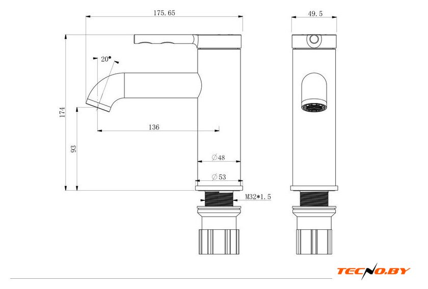 Смеситель Roxen Santi 50034017-GB - Изображение №5 — Интернет-Магазин TECNO.BY