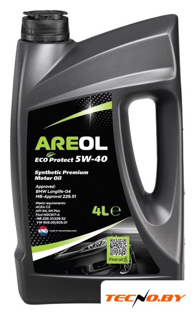 Моторное масло Areol Eco Protect 5W-40 4л - Изображение №1 — Интернет-Магазин TECNO.BY