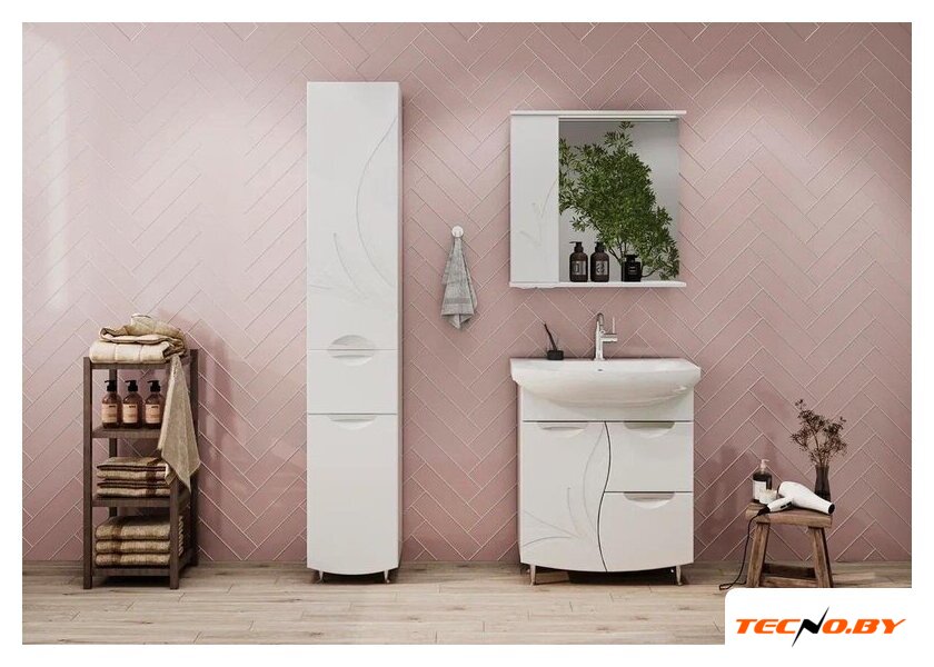 Volna Шкаф с зеркалом Adel 70 L (белый) - Изображение №17 — Интернет-Магазин TECNO.BY