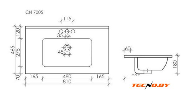 Умывальник Ceramica Nova Element CN7005MB - Изображение №2 — Интернет-Магазин TECNO.BY