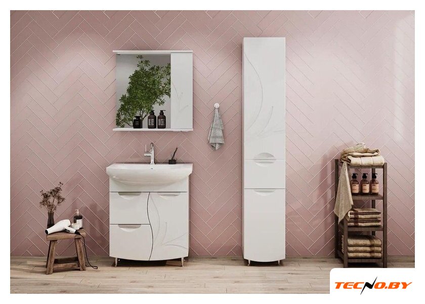  Volna Шкаф с зеркалом Adel 70 R (белый) - Изображение №8 — Интернет-Магазин TECNO.BY