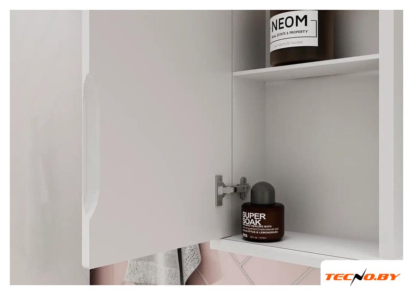  Volna Шкаф с зеркалом Adel 80 L (белый) - Изображение №5 — Интернет-Магазин TECNO.BY