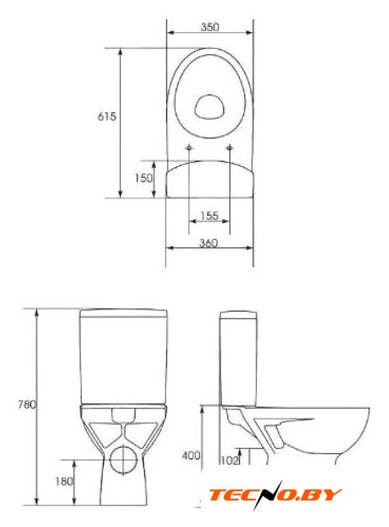 Унитаз напольный Cersanit Parva S-MK-PARVA030/031 (без бачка, без сиденья) - Изображение №3 — Интернет-Магазин TECNO.BY