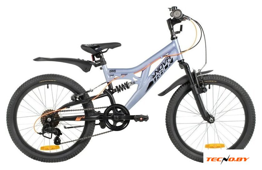 Детский велосипед Novatrack Shark 20 20SS6V.SHARK.GRB6 (серо-голубой) - Изображение №1 — Интернет-Магазин TECNO.BY