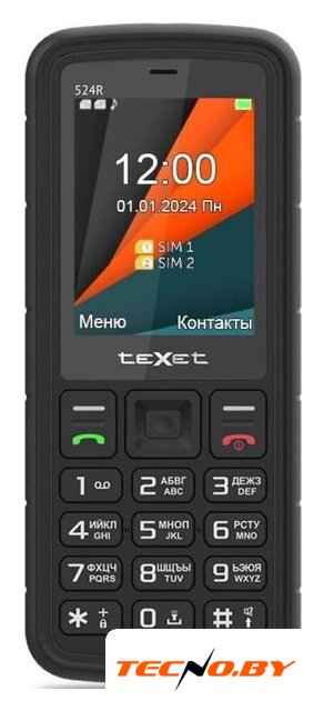 Кнопочный телефон TeXet TM-524R (черный) - Изображение №2 — Интернет-Магазин TECNO.BY