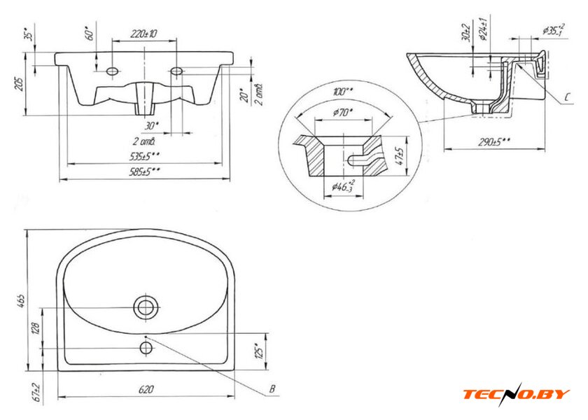 Умывальник Cersanit Erica-60 UM-ERI60/1 - Изображение №14 — Интернет-Магазин TECNO.BY