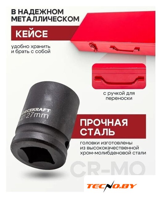 Универсальный набор инструментов ForceKraft FK-6212-9MPB(56368) - Изображение №7 — Интернет-Магазин TECNO.BY
