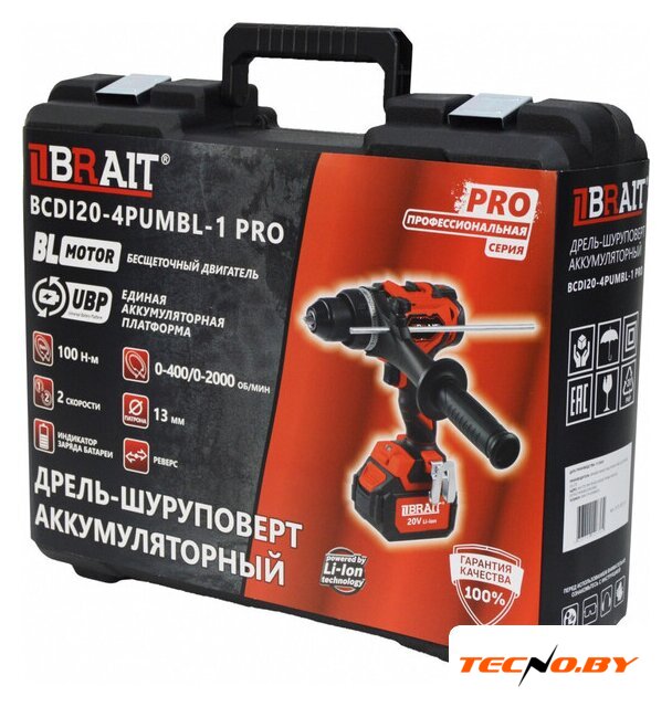 Дрель-шуруповерт Brait BCDI20-4PUMBL PRO (с 1-м АКБ, кейс) - Изображение №16 — Интернет-Магазин TECNO.BY