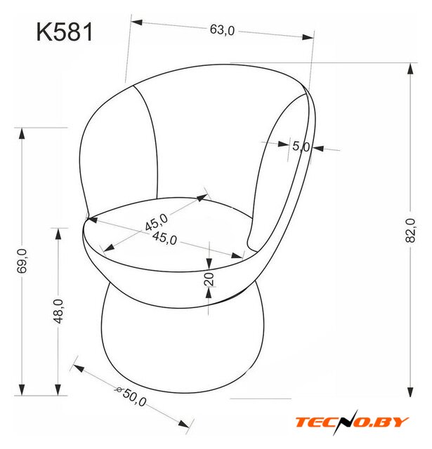 Стул Halmar K581 (серый) - Изображение №12 — Интернет-Магазин TECNO.BY