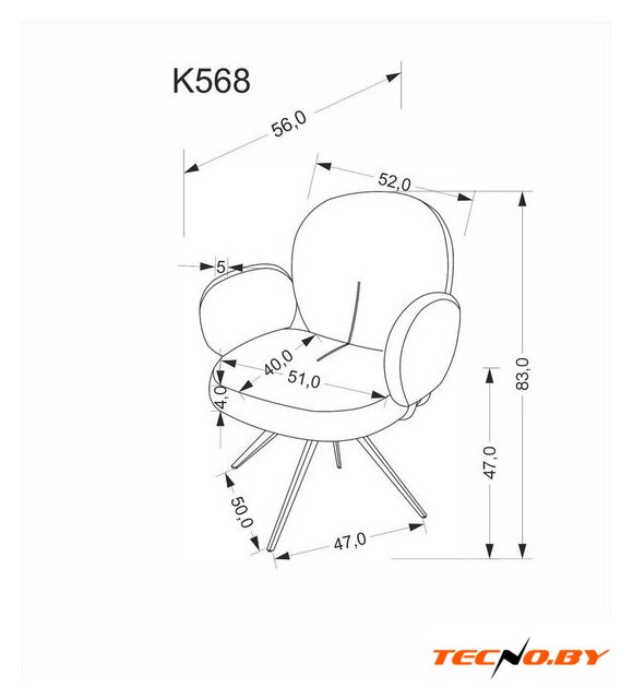 Стул с подлокотниками Halmar K568 (темно-бежевый) - Изображение №11 — Интернет-Магазин TECNO.BY
