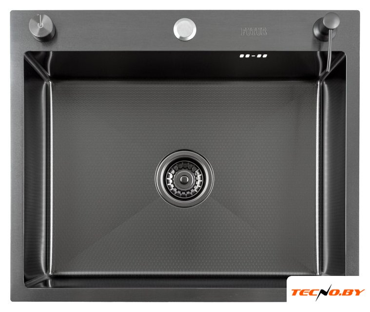 Кухонная мойка Futur FK 6050 Eco Embossing Pop-up Mixer plus (Black Nano) - Изображение №6 — Интернет-Магазин TECNO.BY
