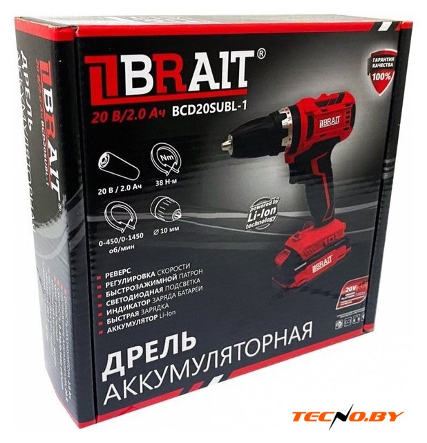 Ударная дрель-шуруповерт Brait BCD20SUBL-1 (без АКБ) - Изображение №11 — Интернет-Магазин TECNO.BY
