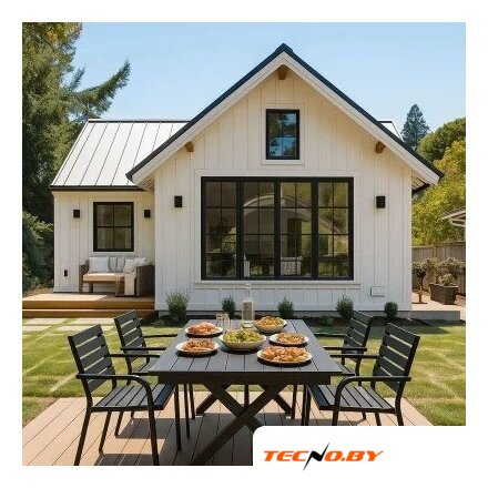 Садовый стол AksHome Florence 160x80x77 (сталь-черная/черный) - Изображение №2 — Интернет-Магазин TECNO.BY
