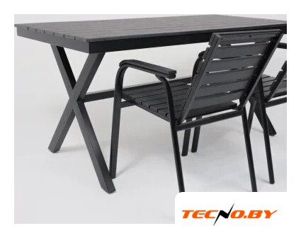 Садовый стол AksHome Florence 160x80x77 (сталь-черная/черный) - Изображение №6 — Интернет-Магазин TECNO.BY