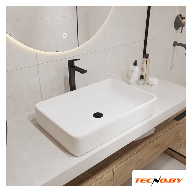 Умывальник Lauter 21842 + клапан 21190W + сифон 21635W (белый матовый) - Изображение №4 — Интернет-Магазин TECNO.BY