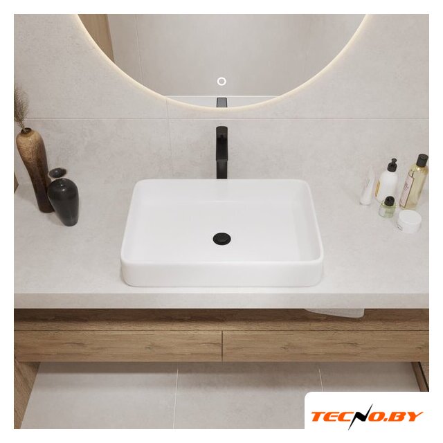 Умывальник Lauter 21842 + клапан 21190W + сифон 21635W (белый матовый) - Изображение №5 — Интернет-Магазин TECNO.BY