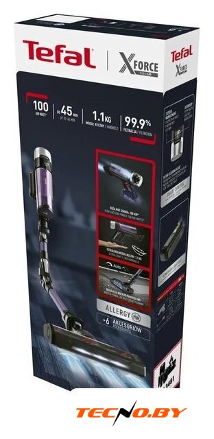 Пылесос Tefal X-Force Flex 9.60 Allergy TY2039WO - Изображение №9 — Интернет-Магазин TECNO.BY