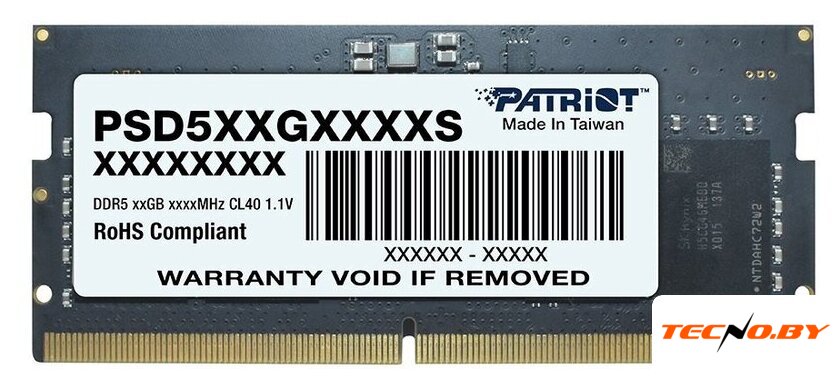 Оперативная память Patriot Signature Line 16ГБ DDR5 SODIMM 5200 МГц PSD516G520081S - Изображение №1 — Интернет-Магазин TECNO.BY