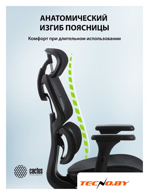 Офисное кресло CACTUS CS-MC555-BK (черный) - Изображение №9 — Интернет-Магазин TECNO.BY