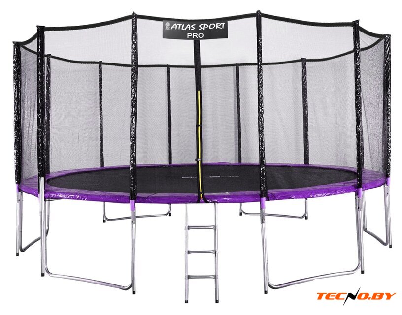 Батут Atlas Sport 490 см - 16ft Pro (с лестницей, внешняя сетка, сливовый) - Изображение №1 — Интернет-Магазин TECNO.BY