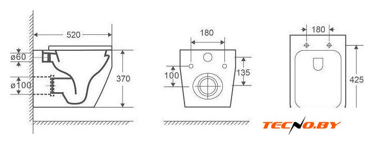 Унитаз подвесной Grossman GR-4410SQ - Изображение №11 — Интернет-Магазин TECNO.BY