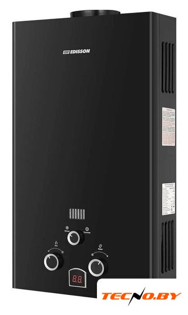 Газовая колонка Edisson E 20 D (Black) - Изображение №1 — Интернет-Магазин TECNO.BY
