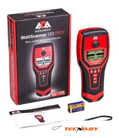 Детектор скрытой проводки ADA Instruments Wall Scanner 120 Prof - Изображение №3 — Интернет-Магазин TECNO.BY
