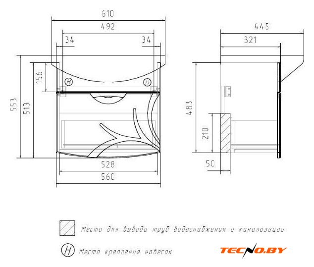  Volna Тумба Adel 60.1Y с умывальником Балтика - Изображение №8 — Интернет-Магазин TECNO.BY