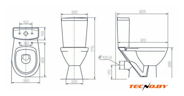 Унитаз напольный Rosa Соло Люкс - Изображение №4 — Интернет-Магазин TECNO.BY