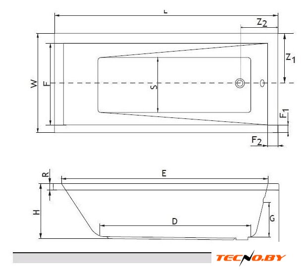 Ванна Excellent Wave 170x75 - Изображение №2 — Интернет-Магазин TECNO.BY