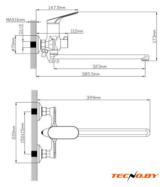 Смеситель Econoce D35 710 EC0711BL (черный) - Изображение №3 — Интернет-Магазин TECNO.BY