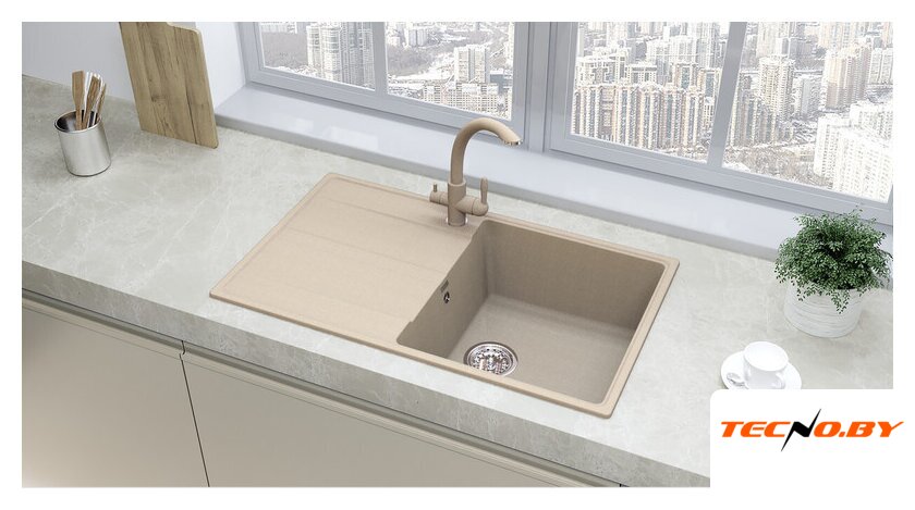 Кухонная мойка Ulgran Quartz Prima 850 (уголь) - Изображение №2 — Интернет-Магазин TECNO.BY