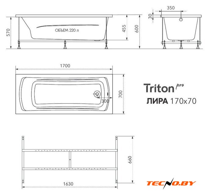 Ванна Triton Лира 170 - Изображение №10 — Интернет-Магазин TECNO.BY