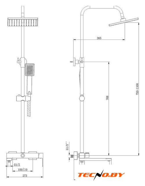 Душевая система  Lauter Splash 21СК633С-S2133 - Изображение №2 — Интернет-Магазин TECNO.BY