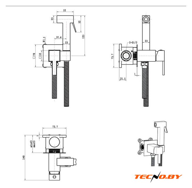 Унитаз напольный Lauter W76 P-TRAP 21122762 + гигиенический душ Mild 21LT072BM (горизонтальный выпуск) - Изображение №23 — Интернет-Магазин TECNO.BY