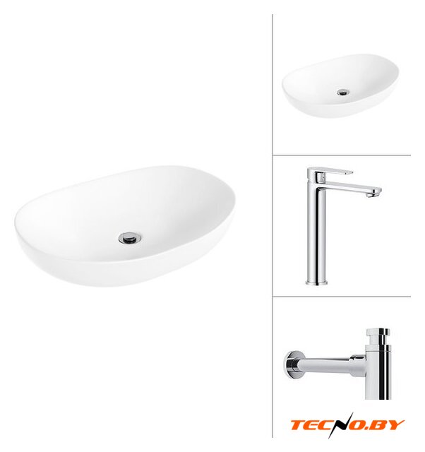 Умывальник Lauter 21502 + Moon 21СK81691C с сифоном 21635CH (хром) - Изображение №1 — Интернет-Магазин TECNO.BY