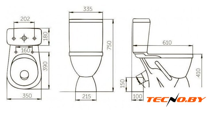 Унитаз напольный Кировский завод Лира Люкс 456209 (белый) - Изображение №2 — Интернет-Магазин TECNO.BY