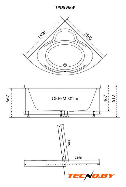 Ванна Triton ТРОЯ 150x150 - Изображение №7 — Интернет-Магазин TECNO.BY