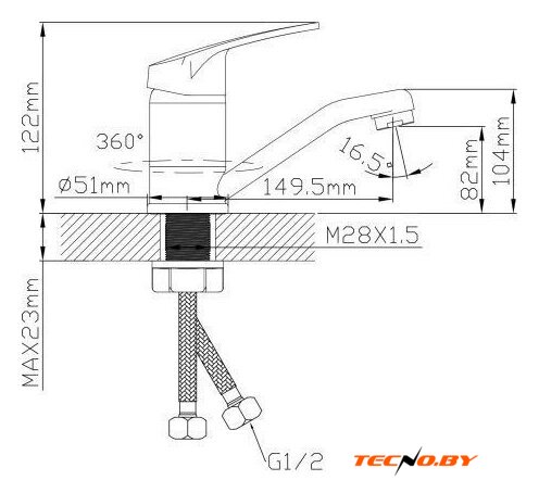Смеситель Econoce EC0690BL - Изображение №2 — Интернет-Магазин TECNO.BY